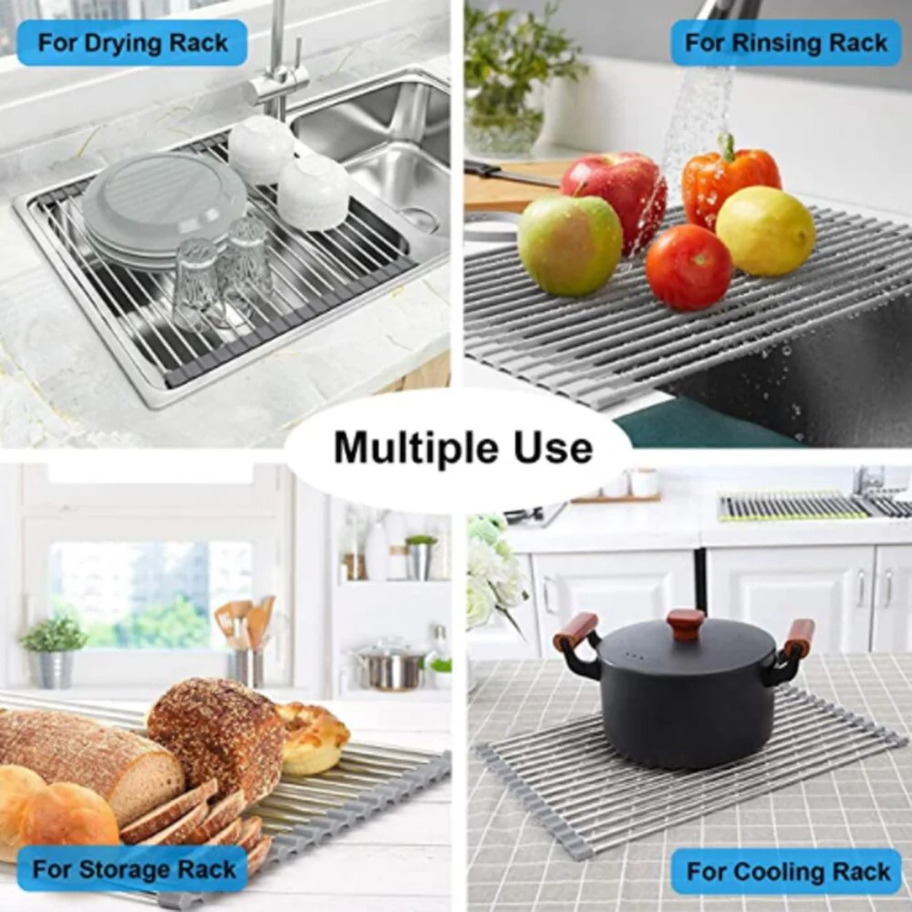 Foldable Over Sink Dish Drying Rack - Image 4