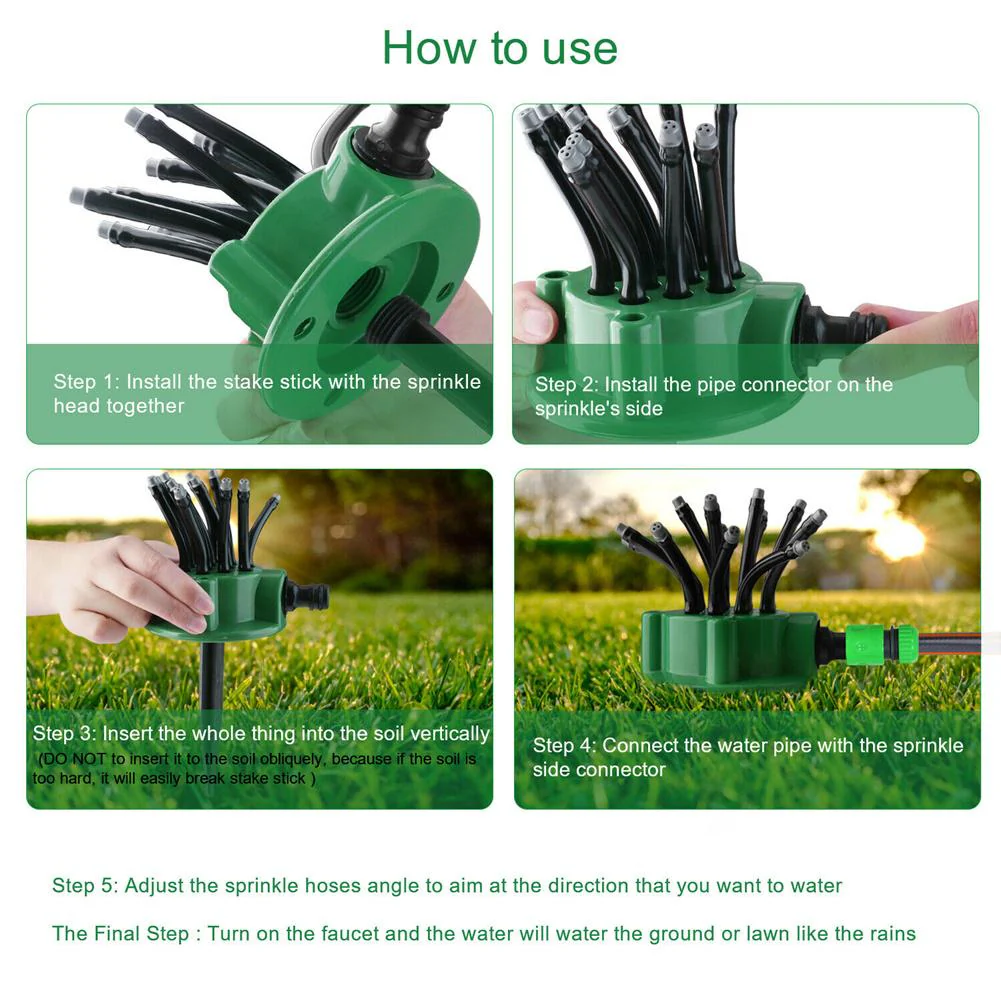 Foldable Pipe Garden Water Sprinkler System - Image 2