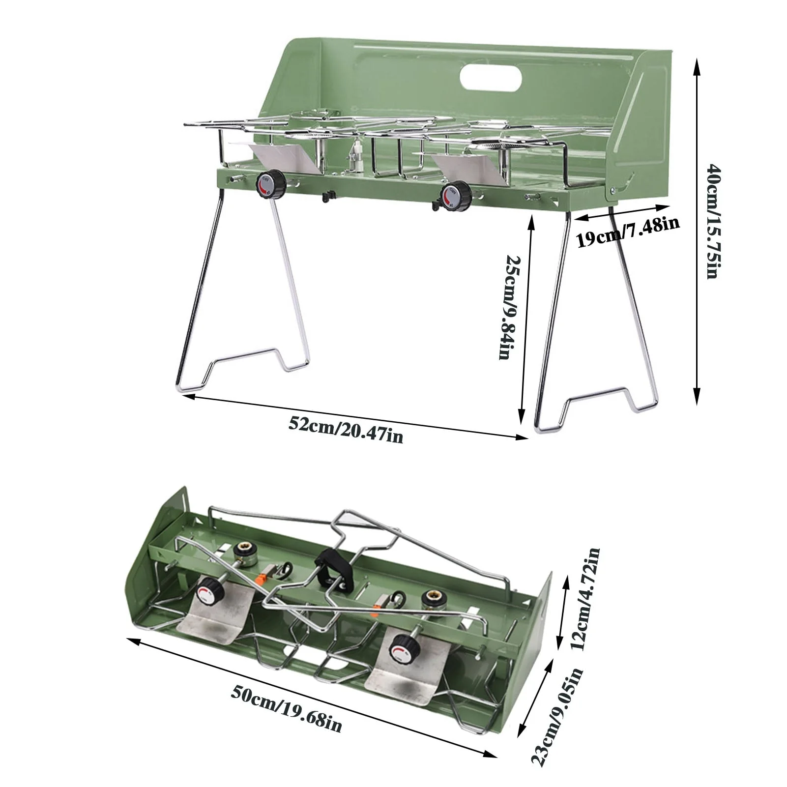 Foldable Portable Camping Double Burner Gas Stove - Image 5