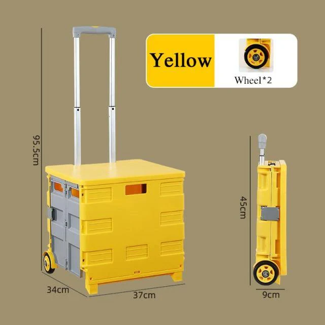 Foldable Portable Grocery Picnic Trolley Storage Cart Box - Image 5