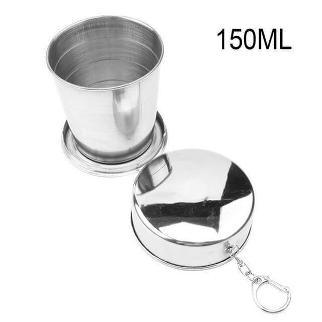 Foldable Portable Stainless Steel Camping Cup With Keychain - Image 6