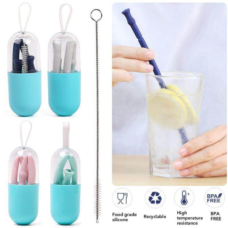 Foldable Reusable Silicone Straw - Image 2