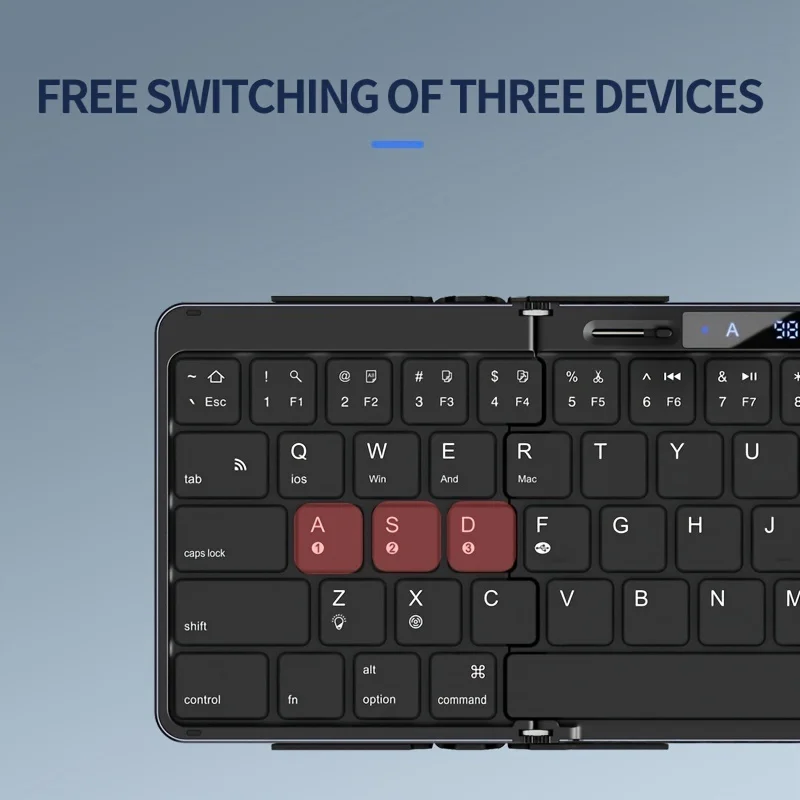 Foldable RGB Wireless Built-in Touchpad Backlit Travel Keyboard - Image 3