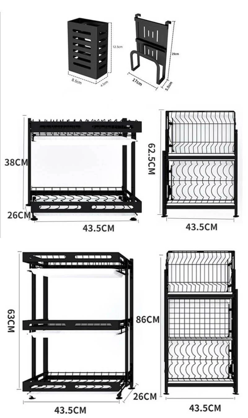 Foldable Stainless Steel Kitchen Dish Drainer Rack - Image 13