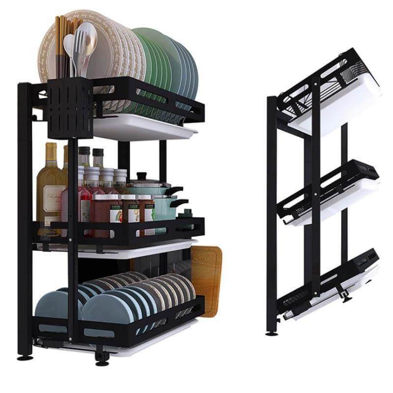 Foldable Stainless Steel Kitchen Dish Drainer Rack - Image 2