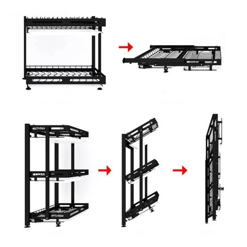 Foldable Stainless Steel Kitchen Dish Drainer Rack - Image 3