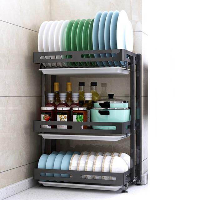 Foldable Stainless Steel Kitchen Dish Drainer Rack - Image 4