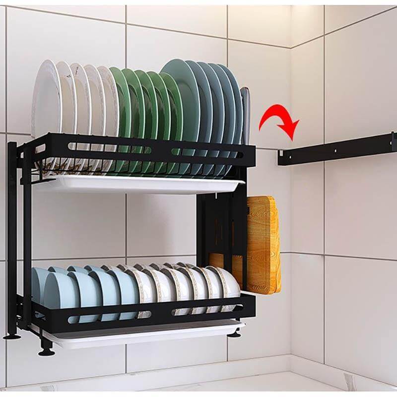 Foldable Stainless Steel Kitchen Dish Drainer Rack - Image 5