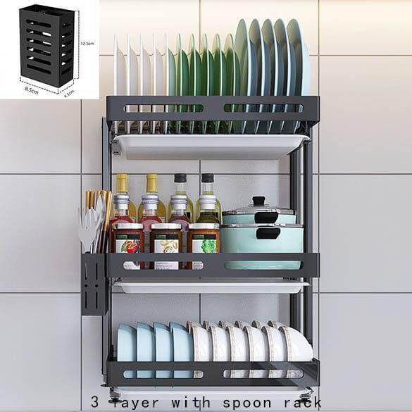 Foldable Stainless Steel Kitchen Dish Drainer Rack - Image 8