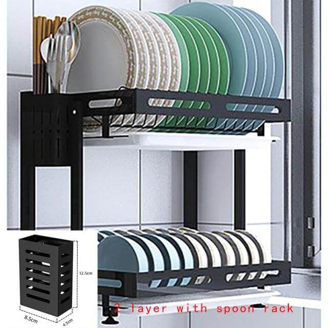 Foldable Stainless Steel Kitchen Dish Drainer Rack - Image 9