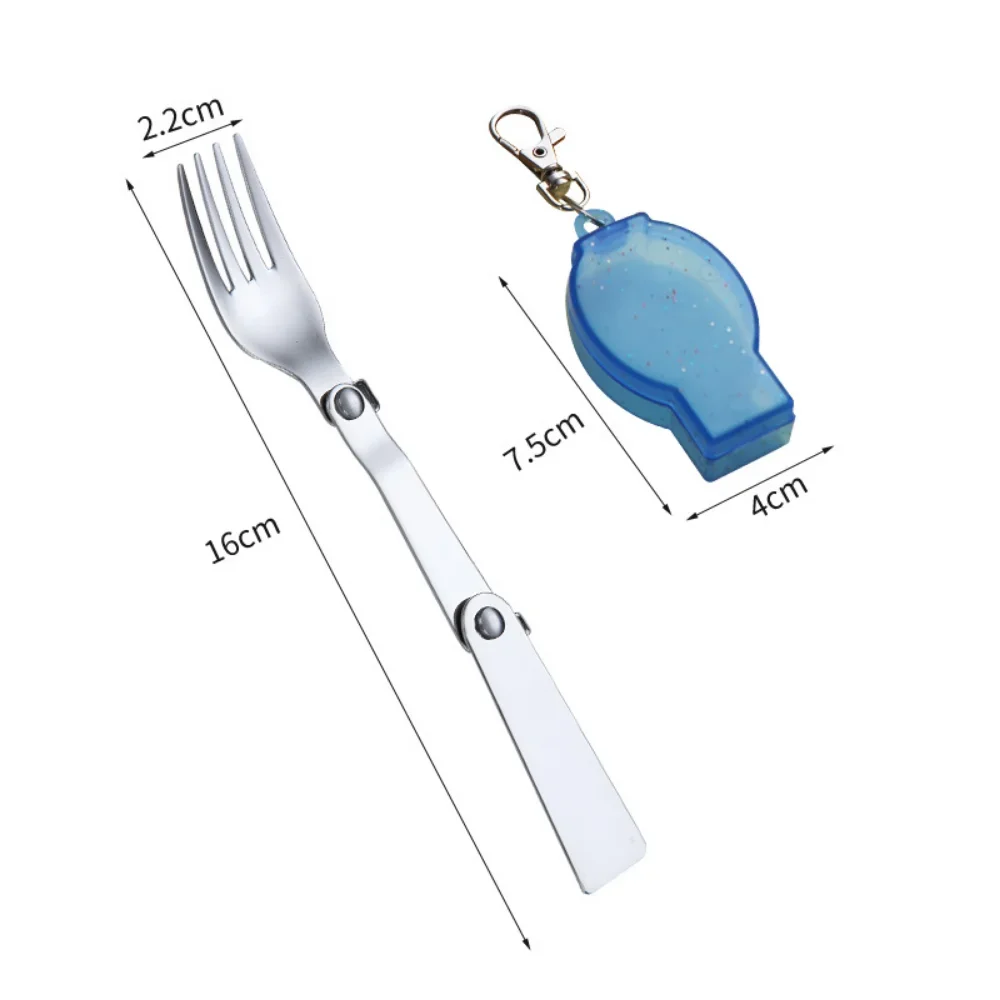 Foldable Stainless Steel Travel Spoon Fork Set - Image 5