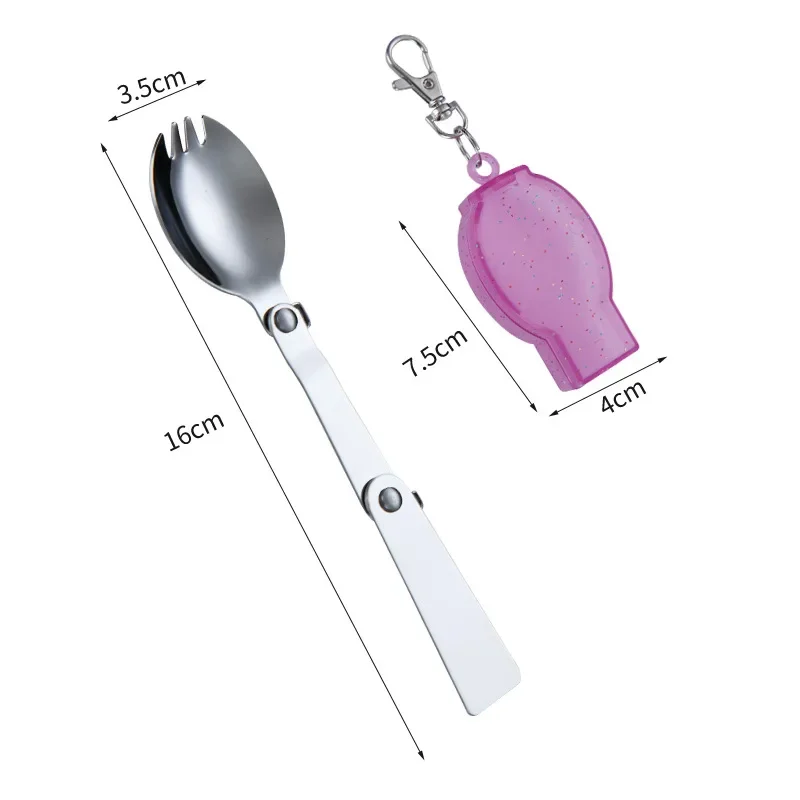 Foldable Stainless Steel Travel Spoon Fork Set - Image 9