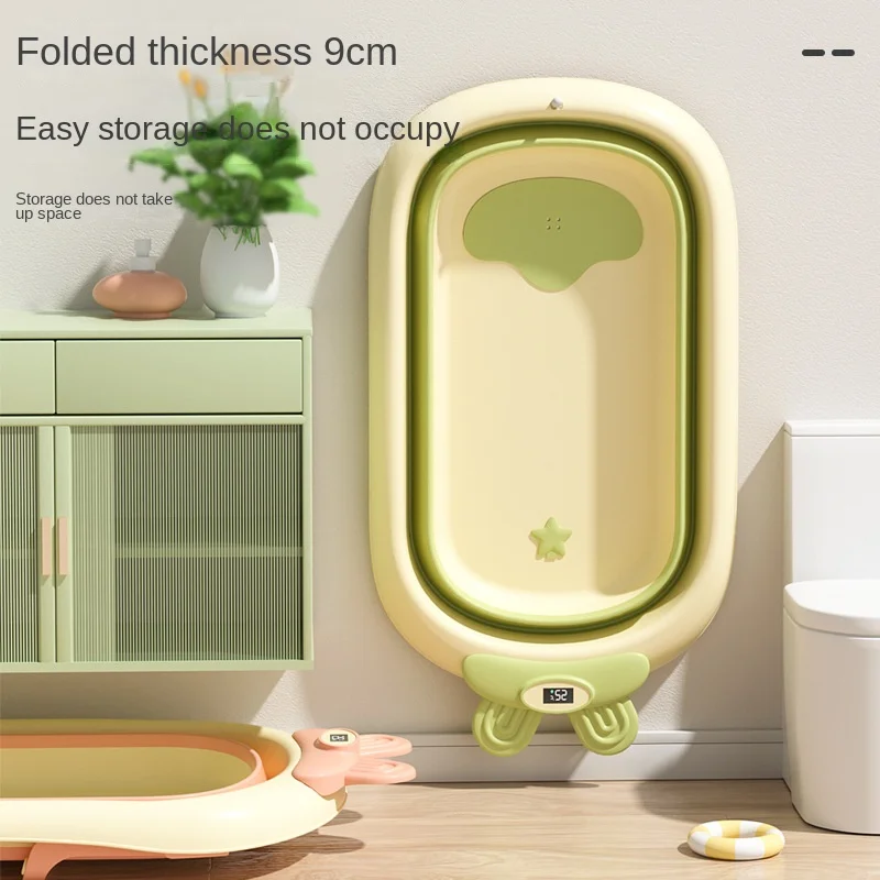 Foldable Temperature Sensor Display Baby Bathtub - Image 4