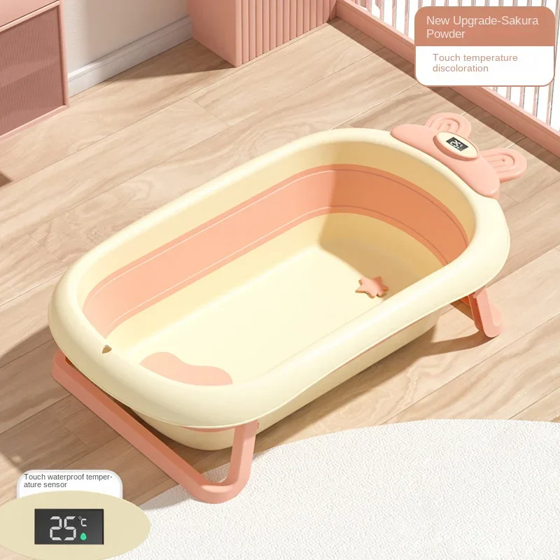 Foldable Temperature Sensor Display Baby Bathtub - Image 7