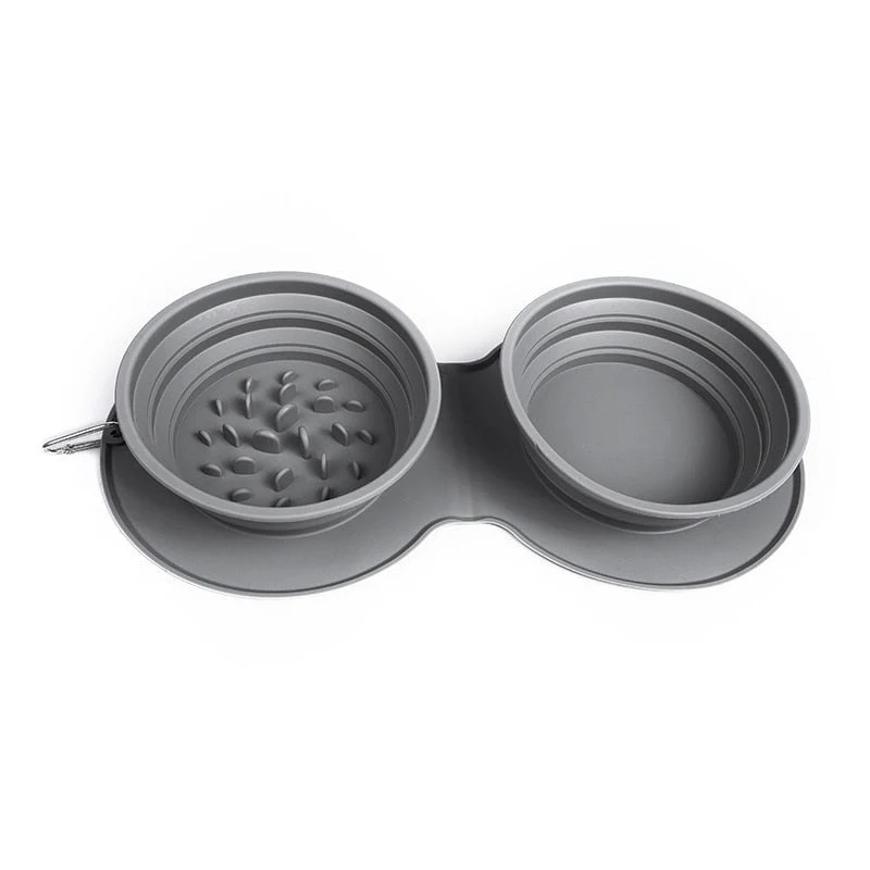Foldable Travel Pet Double Feeding Bowl - Image 2
