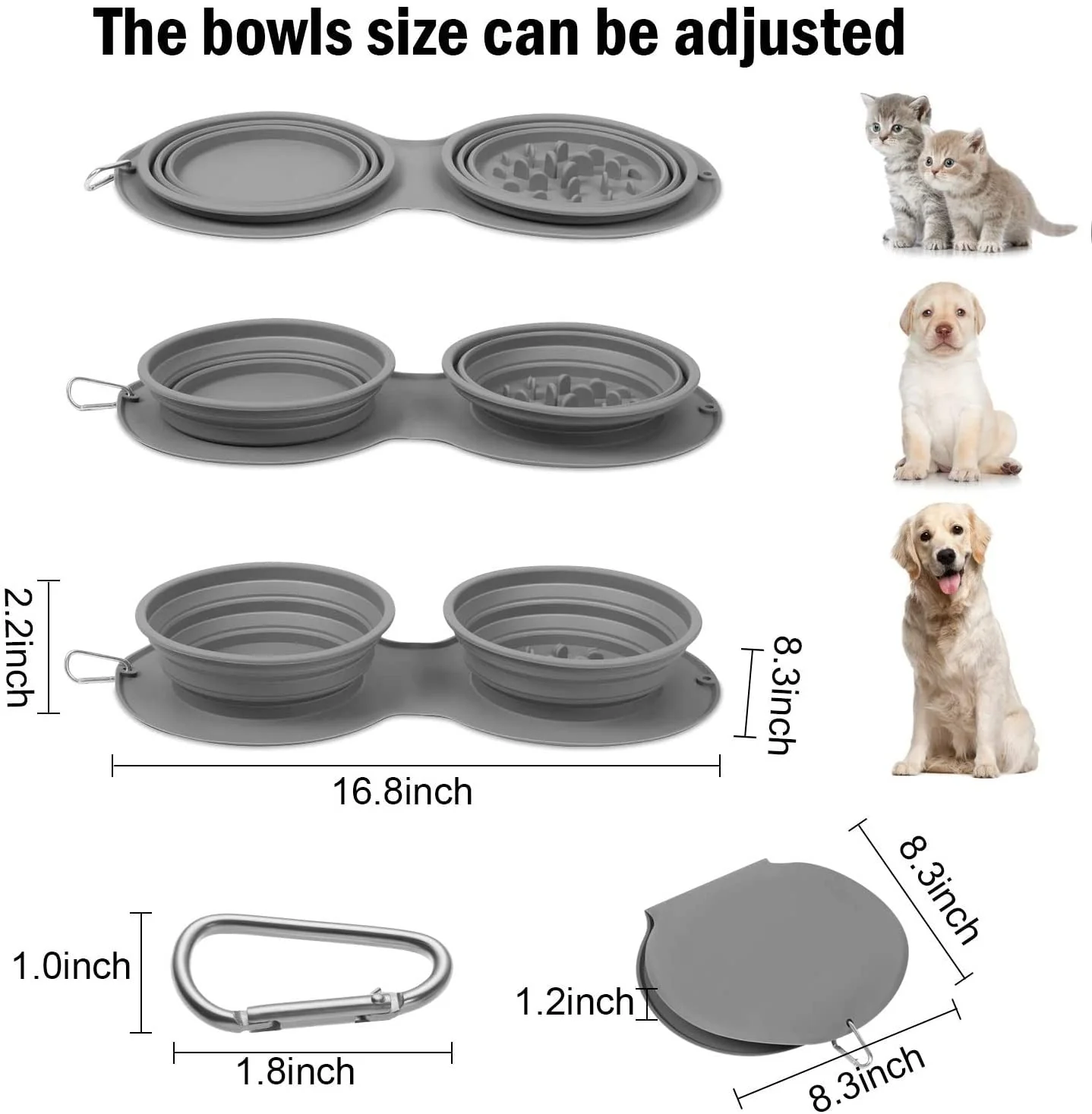Foldable Travel Pet Double Feeding Bowl - Image 4