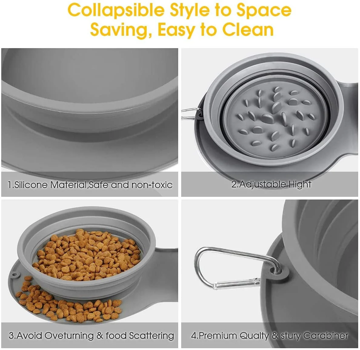 Foldable Travel Pet Double Feeding Bowl - Image 7