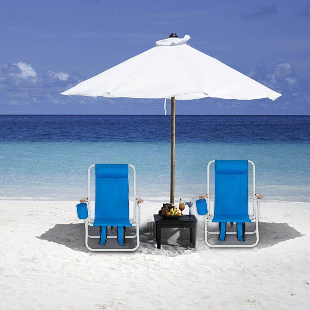 Folding Beach Chair With Adjustable Headrest - Image 2
