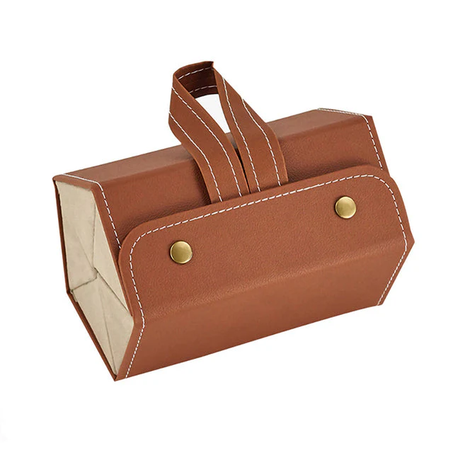 Folding Leather Travel Eyeglasses Organizer - Image 8