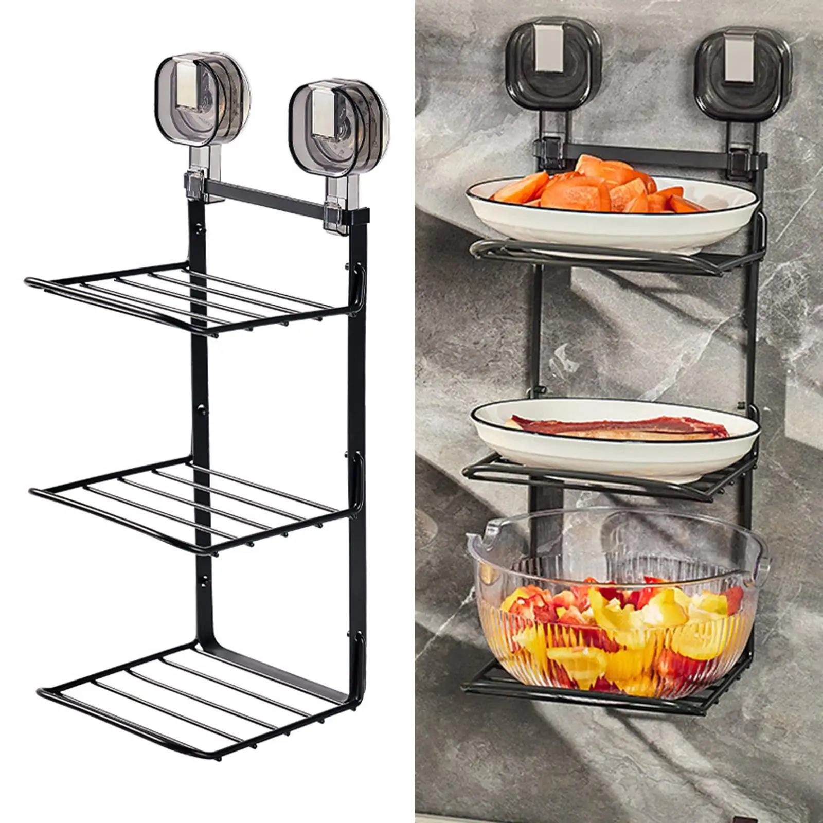 Food Preparation Wall-Mounted 3-Layer Organizer Rack - Image 3