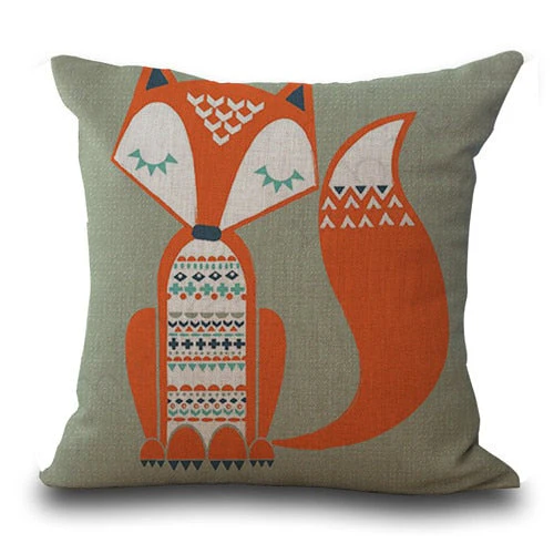 Fox Pattern Cushion Pillow Cases - Image 3