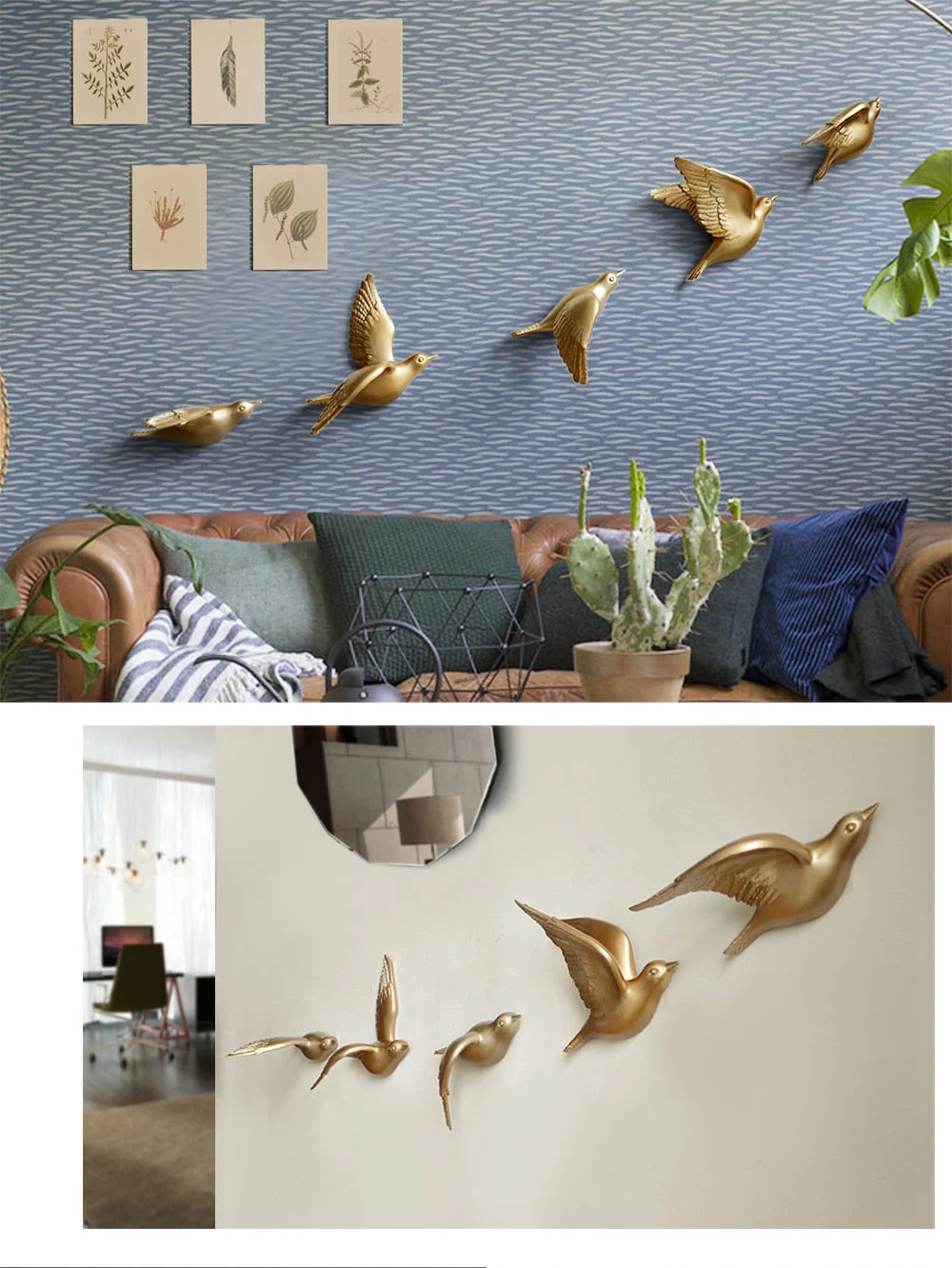 Free Flying Birds Resin Wall Decor - Image 5