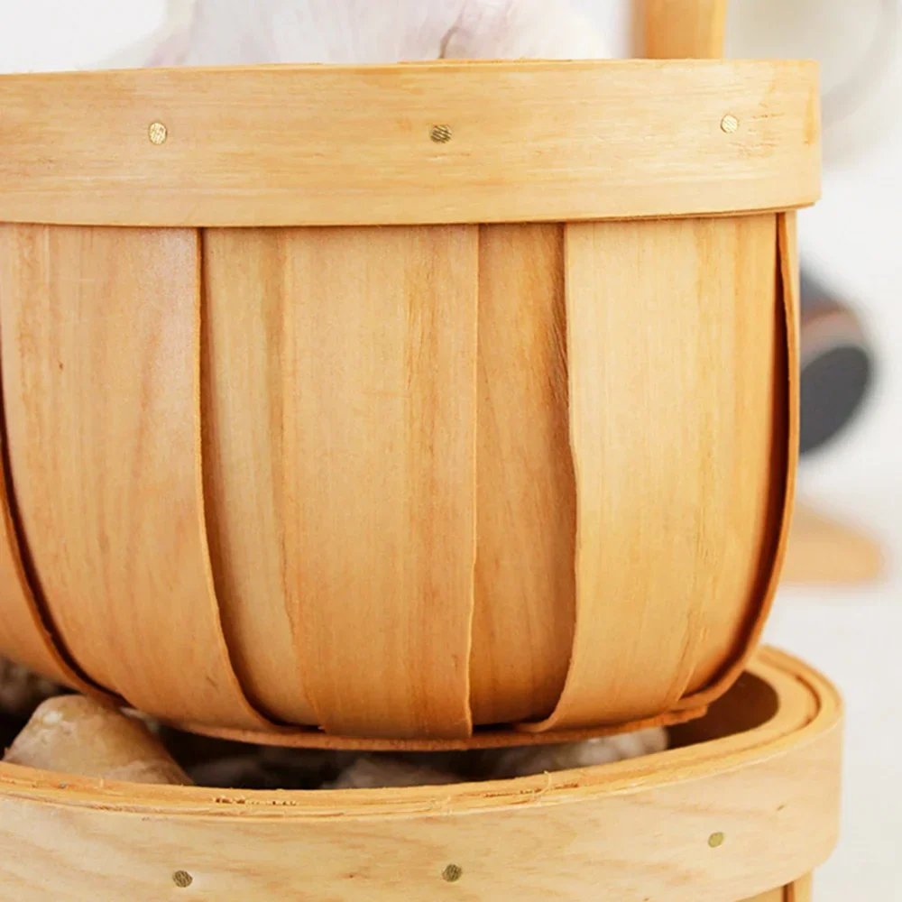 French Market Handcrafted Wooden Basket - Image 11