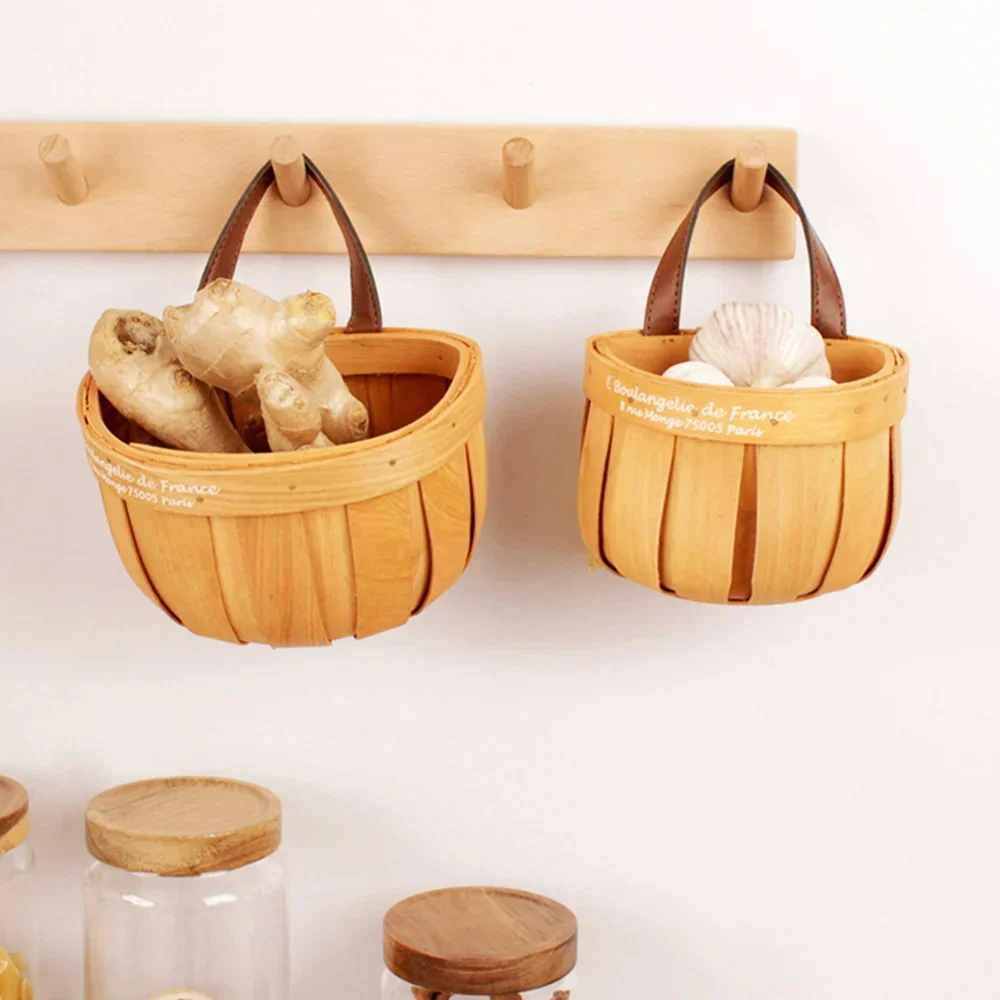 French Market Handcrafted Wooden Basket - Image 2