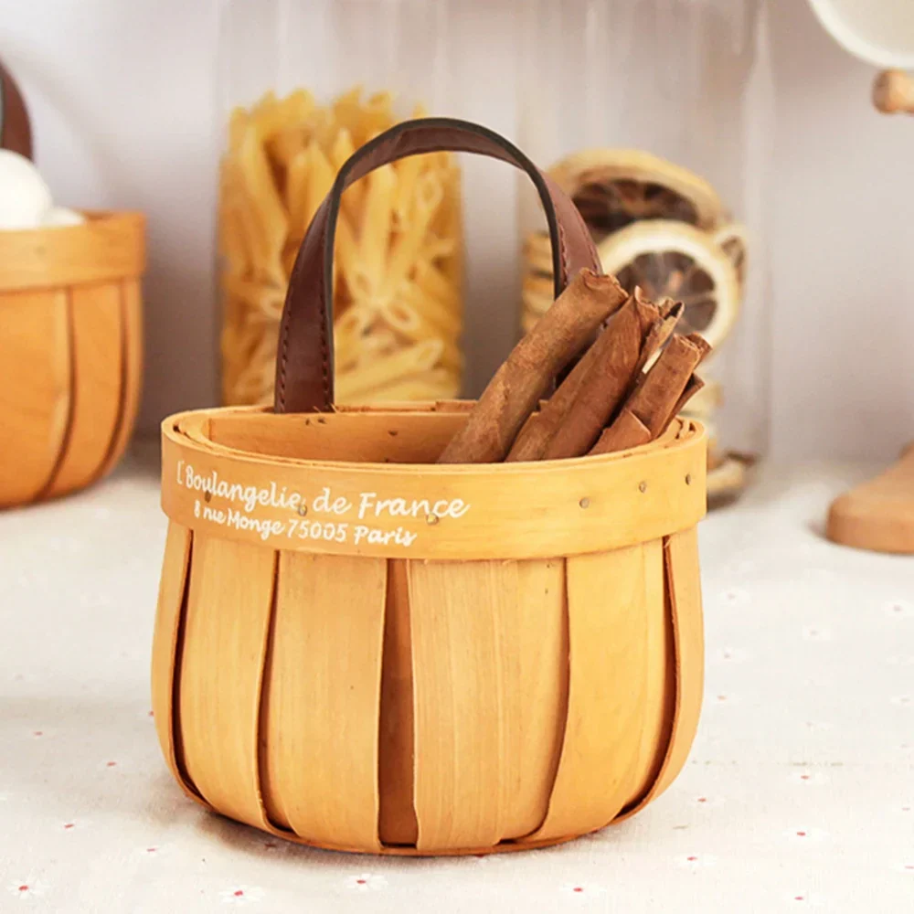 French Market Handcrafted Wooden Basket - Image 4