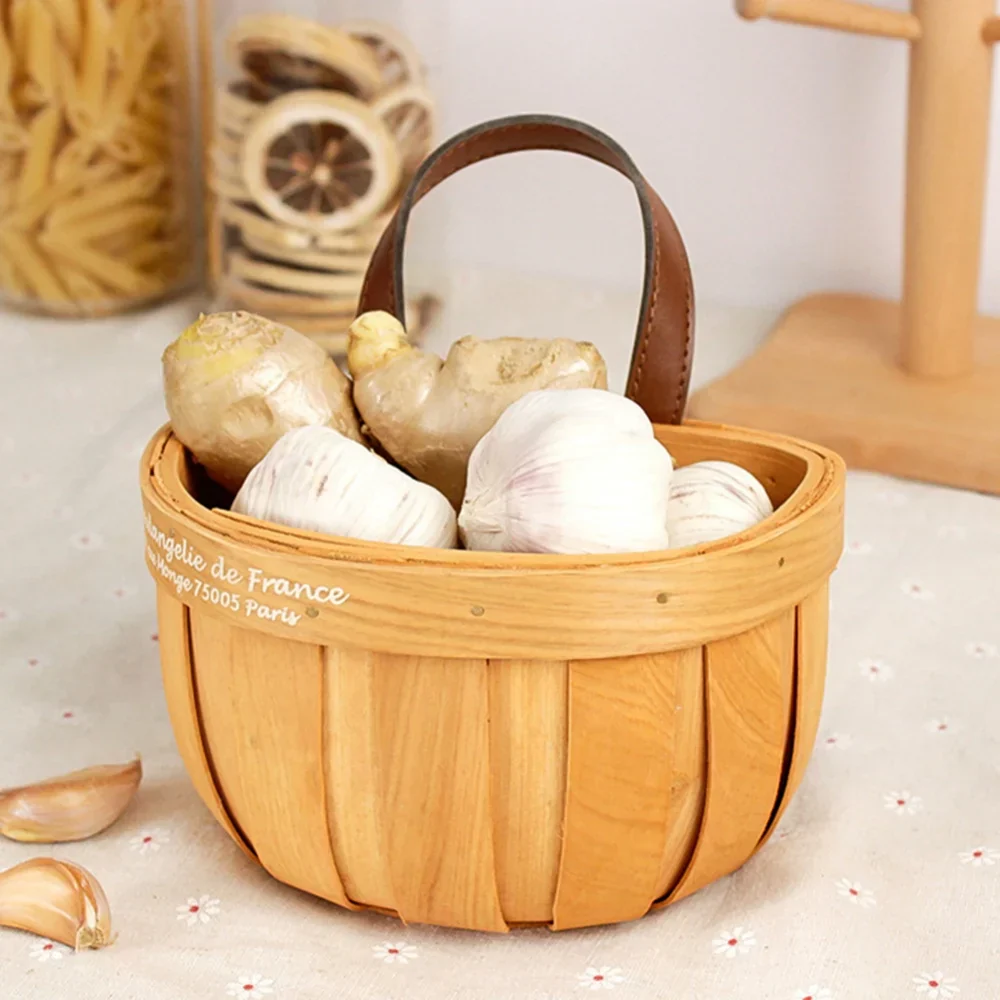 French Market Handcrafted Wooden Basket - Image 6