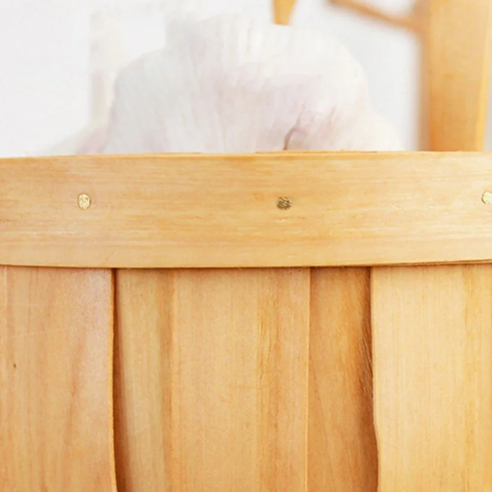 French Market Handcrafted Wooden Basket - Image 9