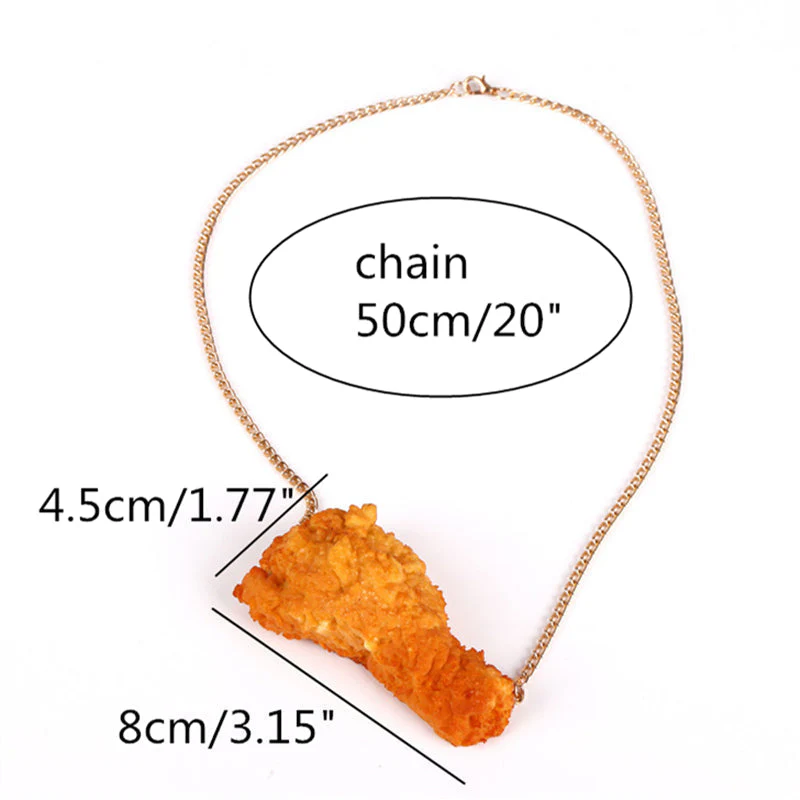 Fried Chicken Nugget Funny Resin Necklace - Image 6