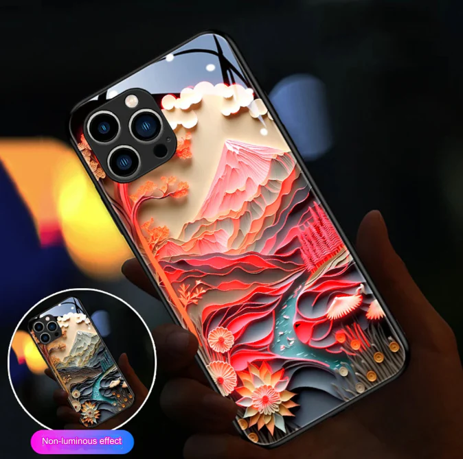 Fuji Mountain Sound-Activated LED Glass iPhone Case - Image 3