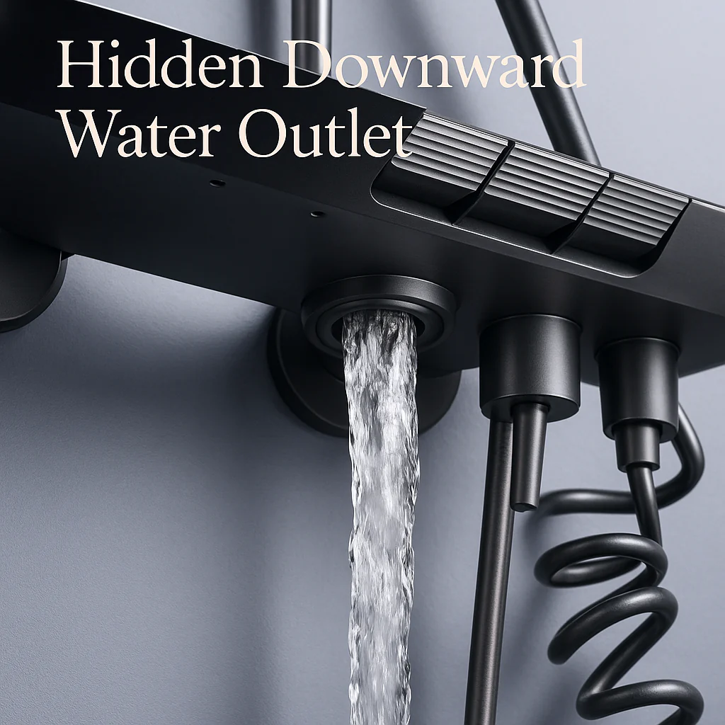 Full Copper Digital Display Piano Key Shower Set - Image 4