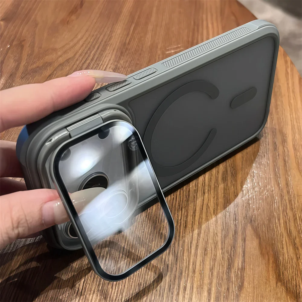 Full Lens Protection Flip Stand Magnetic iPhone Case - Image 10