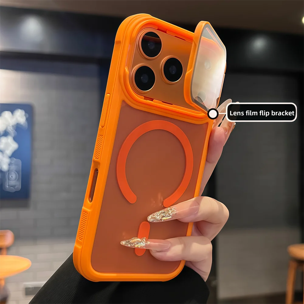 Full Lens Protection Flip Stand Magnetic iPhone Case - Image 2