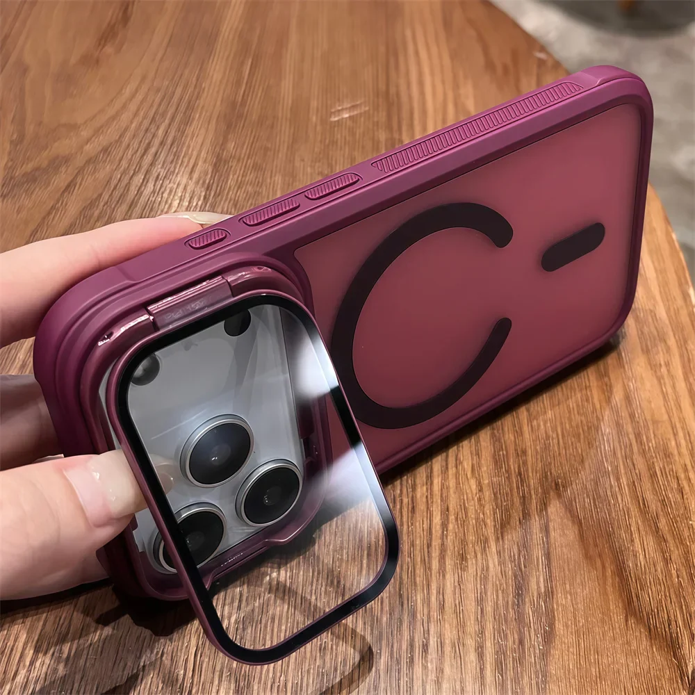 Full Lens Protection Flip Stand Magnetic iPhone Case - Image 5