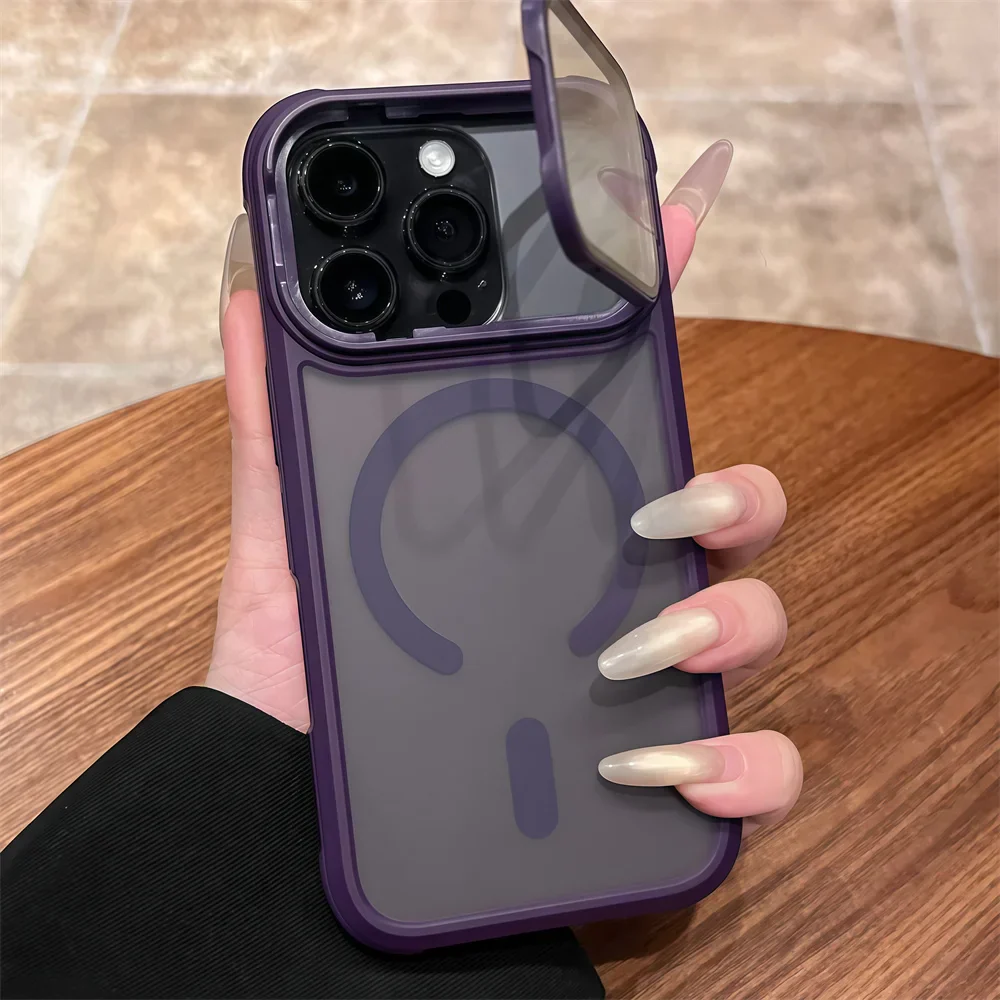 Full Lens Protection Flip Stand Magnetic iPhone Case - Image 7
