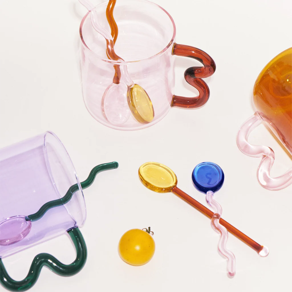 Fun Wavy Glass Dessert Spoons - Image 2