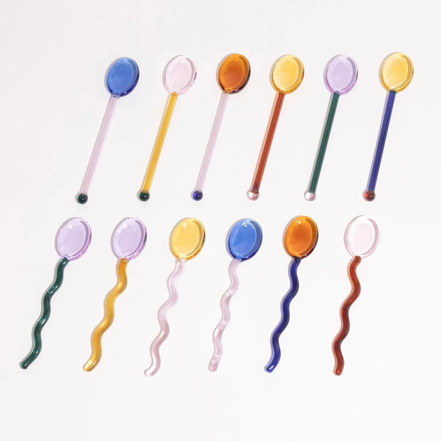 Fun Wavy Glass Dessert Spoons - Image 4
