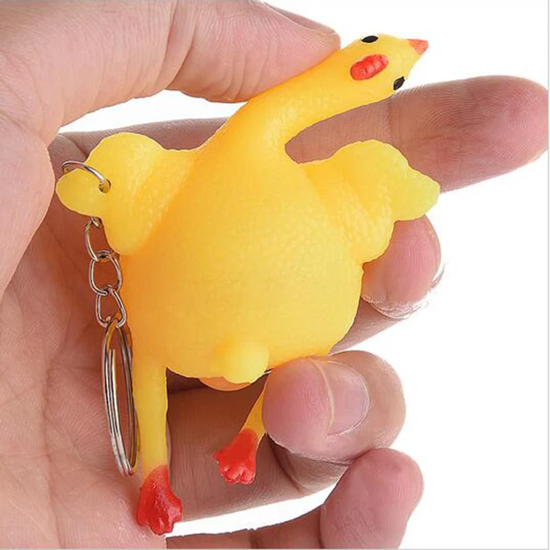 Funny Anti-stress Lazy Chicken Toy Keychain - Image 2