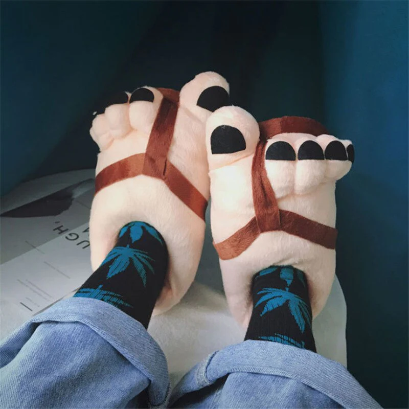 Funny Giant Foot Plush Winter Oversized Slipper - Image 6