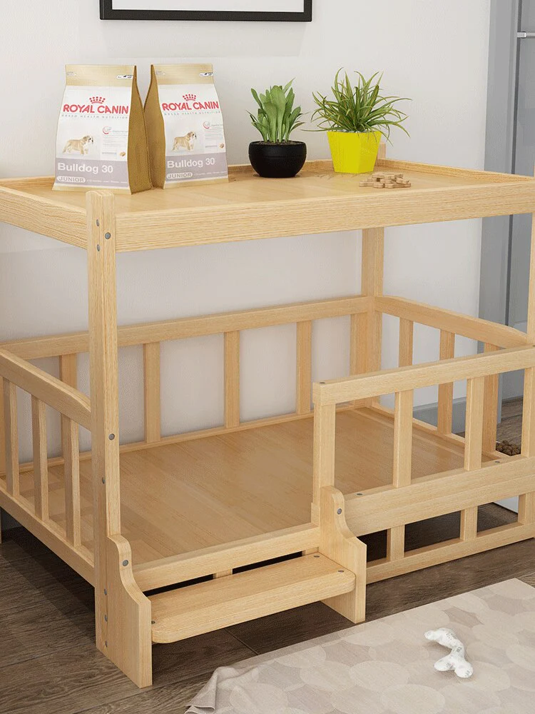 Furry Friend Detachable Pet Wooden Table Bed - Image 3