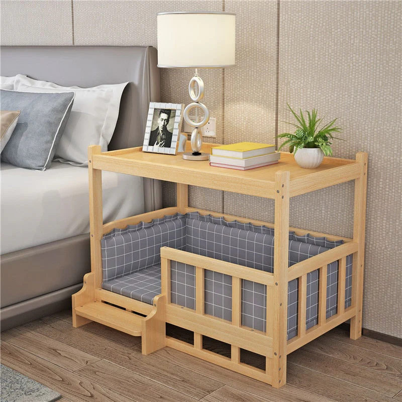 Furry Friend Detachable Pet Wooden Table Bed - Image 8