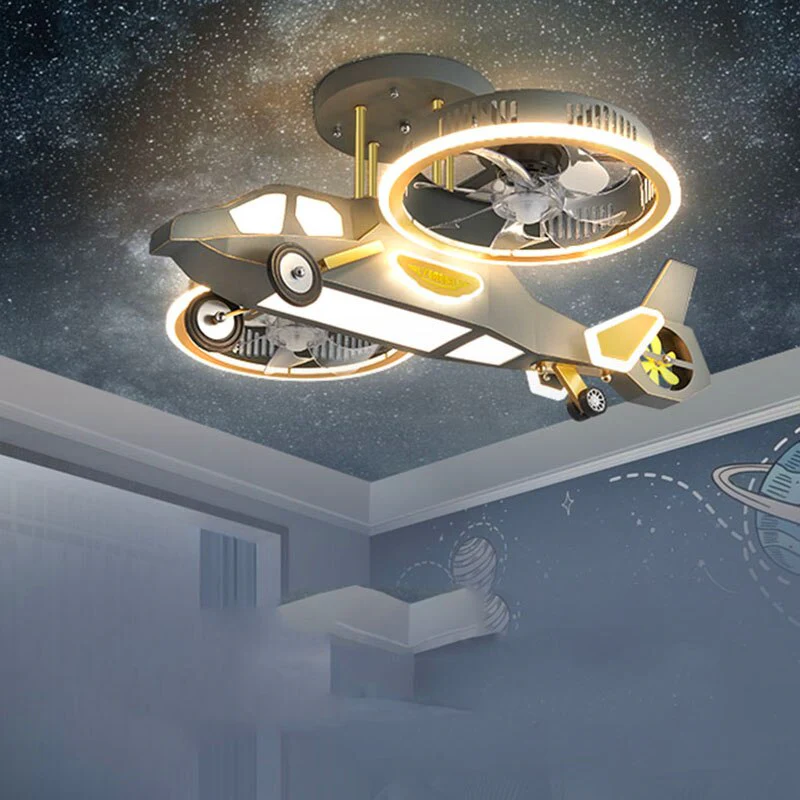 Futuristic Helicopter LED Ceiling Fan Lamp - Image 3