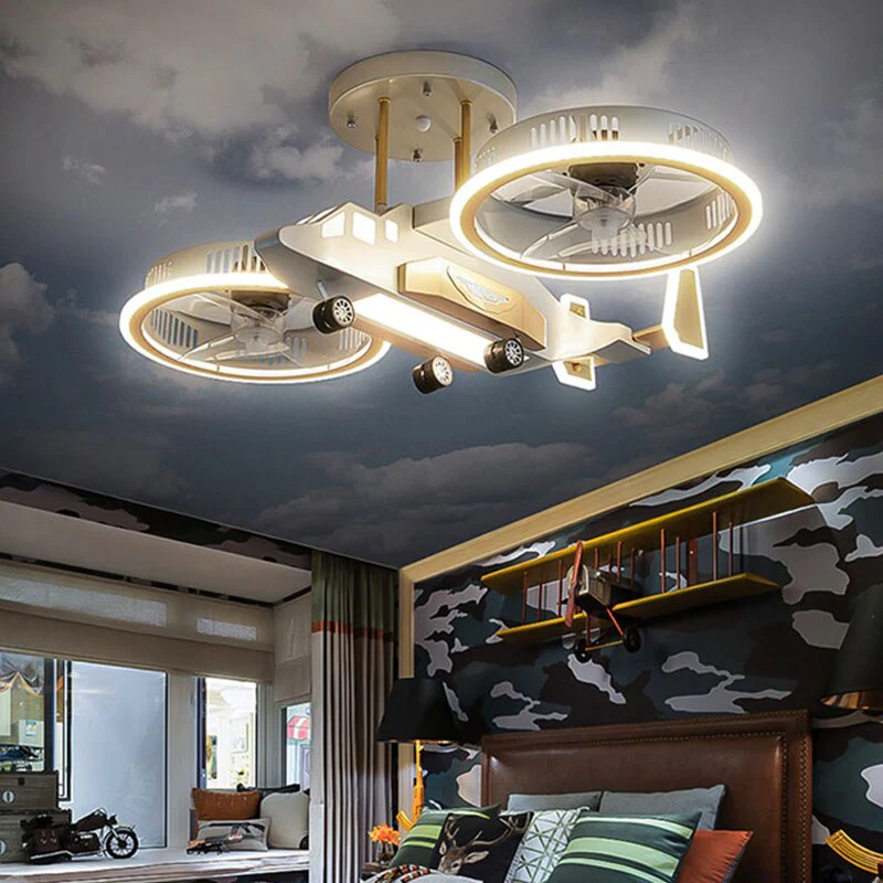 Futuristic Helicopter LED Ceiling Fan Lamp - Image 5