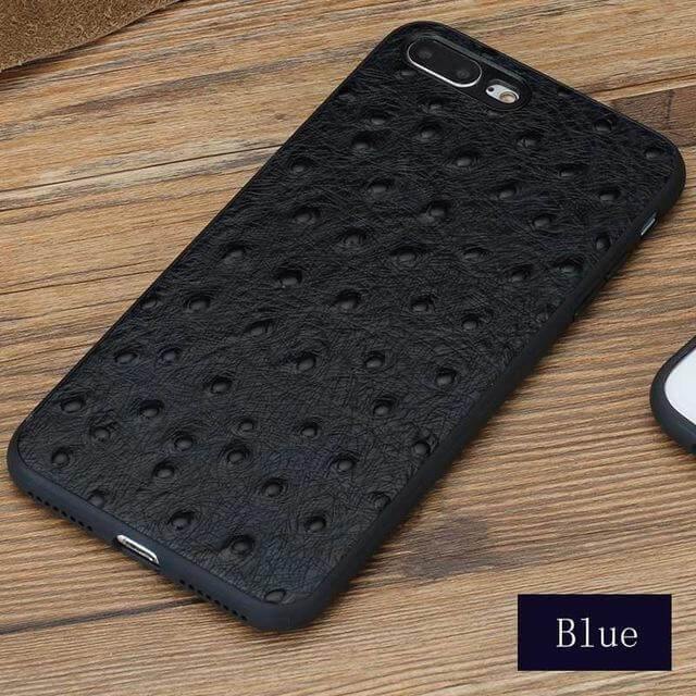 Genuine Leather Ostrich Skin Texture Iphone Cases - Image 2
