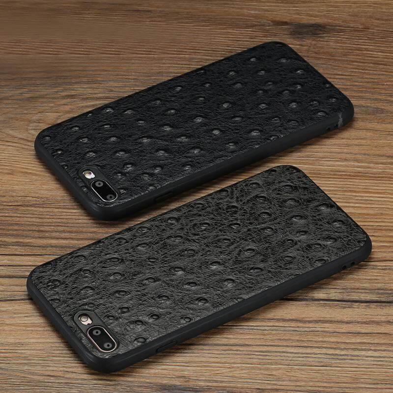 Genuine Leather Ostrich Skin Texture Iphone Cases - Image 3