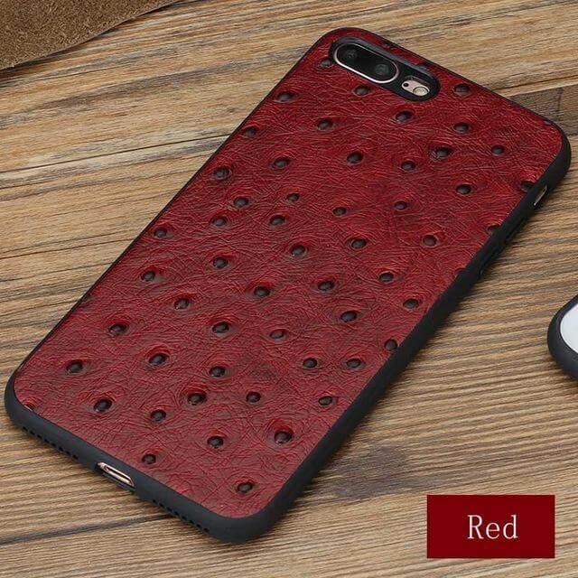 Genuine Leather Ostrich Skin Texture Iphone Cases - Image 4