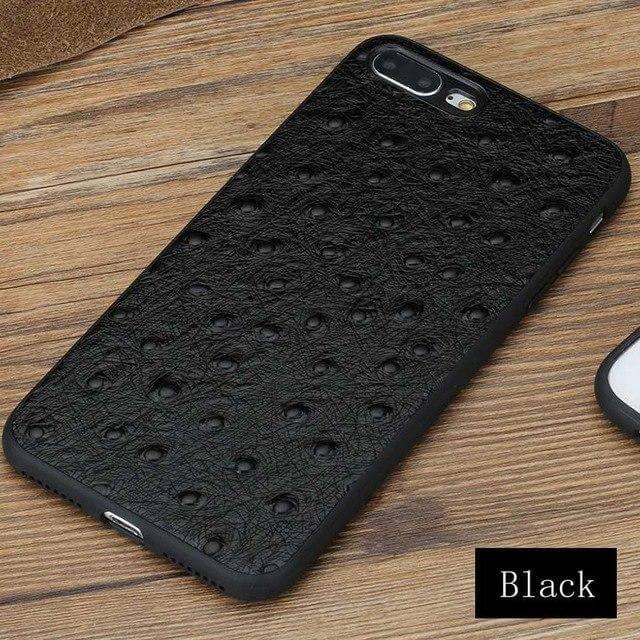 Genuine Leather Ostrich Skin Texture Iphone Cases - Image 5